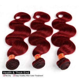 Weave Bundles obearbetade jungfruliga brasilianska kroppsvåg hårförlängningar röd brun blond brasiliansk jungfru hår våg hår