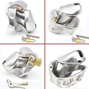 New 3D Design Male 316L Stainless Steel Luxury Chastity Device Short Paragraph Cock Cage with 2 Magic Locks CP337