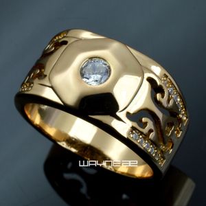 Anniversary Size 8-15 Jewelry Luxury Gold Filled Wedding Rings For Men R285