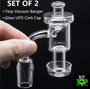 Conjunto Terp Vácuo De Quartzo Banger Carb Cap Terp Slurper Banger 10mm 14mm 18mm Prego Domeless Para Bongos De Vidro