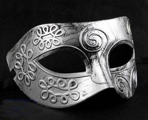 2017 Men's retro Greco-Roman Gladiator masquerade masks Vintage Golden/Silver Mask silver Carnival Mask Halloween Costume Party Mask