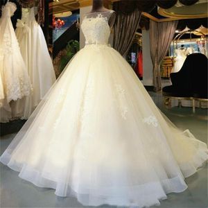 Wholesale square neck ball gown wedding dress resale online - Real Image Vintage Lace Wedding Dresses Sleeveless Scoop Beaded With Sash Court Train Plus Size Wedding Gowns Bridal Gowns