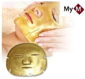 Guld Bio-Collagen Ansiktsmask Ansiktsmask Kristall Guldpulver Kollagen Facial Mask Moisturizing Anti-Aging DHL Gratis frakt