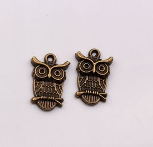 150pcs Antique Bronze Owl Charms Pingentes para jóias Fazendo descobertas 23x14x4mm