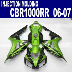 Set carene in plastica per stampaggio a iniezione per parti moto HONDA 2006 2007 CBR1000RR 06 07 Kit carena CBR 1000 RR verde nero BB56