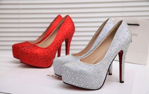 Мода роскошных бисеров серебро кристаллы горный хрусталь свадебные туфли высокие каблуки свадебные туфли вечеринка выпускные женские туфли бесплатная доставка