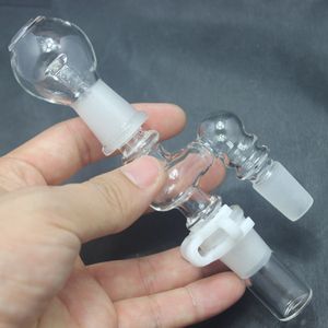 Kit de recuperação de óleo de vidro com articulação de 90 graus de 18 mm de junta masculina com cúpula feminina vem com unha de vidro de clipe de keck para bong de vidro