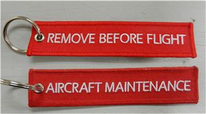 A manutenção de aviões remove antes que a aviação da porta-chaves da tela do vôo etiquete o lote de 100 x de 2.8cm 100pcs