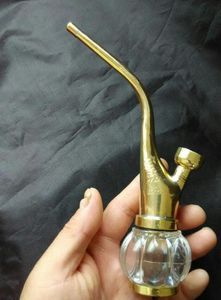 Hurtownia Darmowa Wysyłka ----- 2015 Nowy Vintage Birthdage Brass Haishah / Bong, tytoń papierosowy podwójny stosowanie, wysoki 18 cm, mosiądz + akryl, blister C