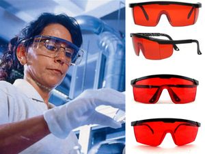 Occhiali di sicurezza industriali blu Montatura rossa regolabile Occhiali protettivi dentali anti laser Occhiali di sicurezza colorati antivento antispruzzo