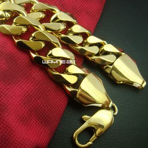 Тяжелый мужской браслет из 18-каратного золота с наполнителем 23см Длина 75г b163