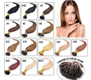 Wholesale- 14" - 24" 0.8g/s 160g/lot 200s/lot keratin stick i Tip Hair Pre Hair Extensions 1# 1B# 2# 4# 6# 27# 99J# 27# 613#dhl free shpping