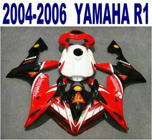 Injektionsgjutning ABS Full Fairing Kit för Yamaha 2004 2005 2006 YZF R1 Black Red Santander Motorcykel Fairings Set 04-06 YZF-R1 VL49