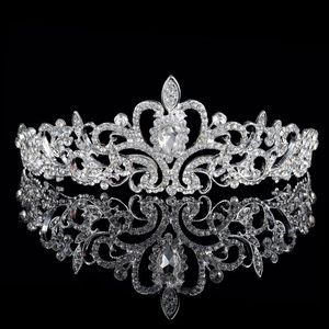 Shining Beaded Crystals Wedding Crowns 2019 Bridal Crystal Veil Tiara Crown Headband Hair Accessories Party Wedding Tiara free shipping