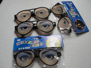 Engraçado lentes de plástico Halloween Presente de Natal Piada Partido óculos de Plástico Mulheres e Homens Olho Maluco óculos engraçados meninas 300 pçs / lote