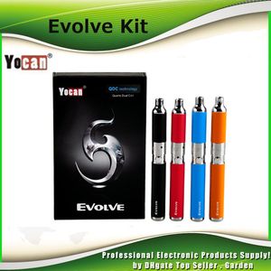 Originele Yocan Evolve Starter Kit 650mAh Quartz Dual Coils Wax Vaporizer Pen Kit 5 Kleuren Vape Pennen Echt Ecig Kits DHL GRATIS 2204020