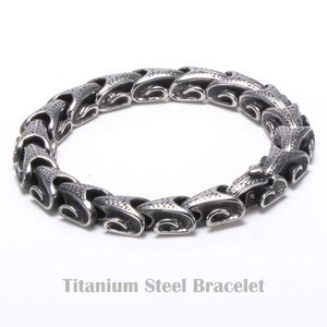 Mens Punk Snake Chains Pulseras Titanium L Stainless Steel Carinate Bracelet Wristbands Bangle Trendy Jewelry Boys Brace lace Promotion