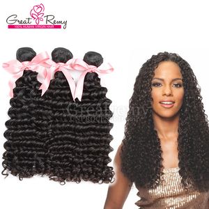 8"~30" Top Brazilian Virgin Hair Bundles 3PCS/LOT Double Weft Human Hair Extension Unprocessed Natural Color Deep Wave Hair Weave Weft