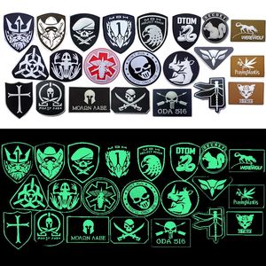 Gummimadges Armband Stickers PVC Patch Luminous Chapter Tactical Glow in the Dark Outdoor Hook and Loop Fastener No14-507