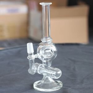 Dab Rig Mini Beaker Hookahs Recycl Recycler Duplo Matrix Perc Duas Funções Inline Difusor Crânio Bongo Vidro de Vidro De água Bubbler