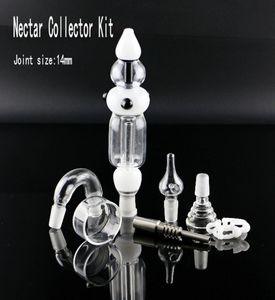 Nectar Collected оптовых-Nectar Collecter Kit Bubbler Oil Rig стекла стеклянный кальян с мм титановый ногль две функции коллектор DAB Water Bong