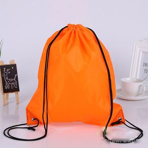 100pcs Shopping Bags polyest fabric Tote bags waterproof Backpack foldable Marketing Promotion drawstring shoulder bag