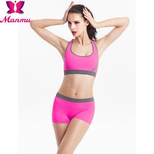 Wholesale-Women's Fitness Warkoutシームレスなパッド入りスポーツブラセット、スポーツブラ+ショーツセット。