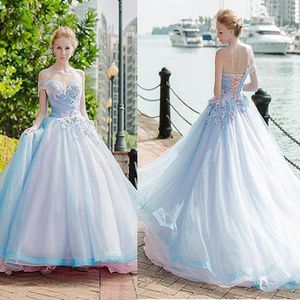 Gorgeous Tulle Sweetheart Neckline Ball Gown One Shoulder Prom Dresses With Lace Appliques Evening Dress vestidos de formatura longo