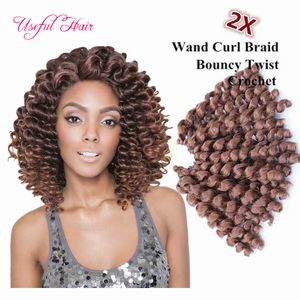 8inch wand curl bouncy twist crochet hair extensions ,synthetic braiding hair ombre crochet braiding hair for marley women