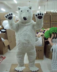 Venda direta da fábrica branco urso polar Mascot Costume Adult Dress Size