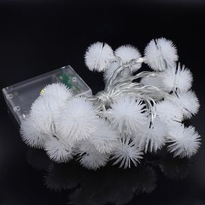 Led String Lights AAA Battery powered 2M 20leds Warm White Puffer Ball Christmas Light Decorative for Indoor Garden Patio Party and Holiday Decoration