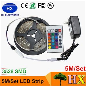 Hot sale 5M/Set 3528 rgb 5m RGB led strip Light led Strips light 3528 LED waterproof for home decoration free shipping