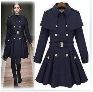 new monde slim women's coats women's trench coats women's coats Women Outwear Cape-style woolen coat