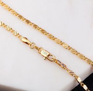 Kedja halsband 16 18 20 22 24 26 28 30 tum 8 storlekar Högkvalitativa smycken 18K guldpläterade halsband Hot Sale Promotion Chain
