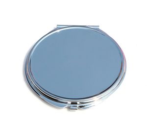 Nowy Przenośny Makijaż Mirror Case Round Silver Compact Pocket Torebka Lustro Lustro Favors