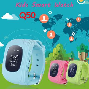 Çocuk Kid için Q50 GPS Izci akıllı İzle SOS Güvenli Çağrı Konum Bulucu Bulucu Izci Çocuklar Çocuklar için Smartwatch Anti Kayıp Monitör 10 adet