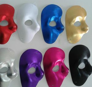 Nuova maschera Sinistra Mezza faccia Fantasma della notte Opera Uomo Donna Maschere Maschere per feste in maschera Maschere per balli in maschera Forniture festive di Halloween