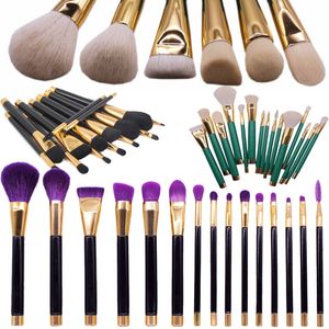 Set di pennelli per trucco professionale da 15 pezzi Strumenti per pennelli per trucco Kit cosmetici Matita Kabuki Shadow Concealer Contour Blending Eyeliner