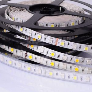 5m 300LED RGBW LED Strip Vattentät / Non Vattentät DC12V Flexibel Strip Ljus RGB Vit / Varm Vit Färg Fantastiskt LED Sting Light