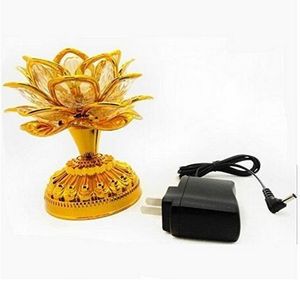 Renkli LED Lotus Lamba Buddha Makinesi Budist Çift Kullanımlı Plug-in Pil LED Lotus Çiçek Romantik Düğün Decorat Malzemeleri