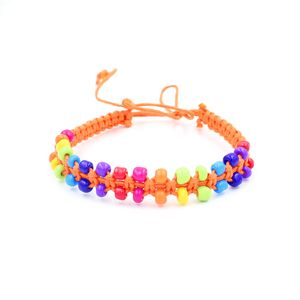 Duplo Row Beads Amizade Pulseiras de Corda Ajustável Feitos À Mão Charme / Strand Frisado Pulseiras Para Mulheres Homens