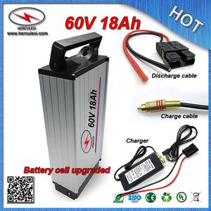 FREE SHIPPING 60V 18Ah Electric Bike Battery Rechargeable lithium battery with Aluminium Case BMS &Charger Wholesale and Retail