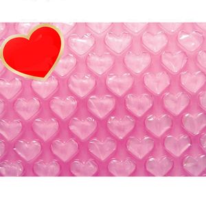 Wholesale-0.3*60m New Heart-shaped Cushioning Package Bubble Roll Air Inflatable Packaging Wrap Foam Pouch Protection Shipping Foam Rolls