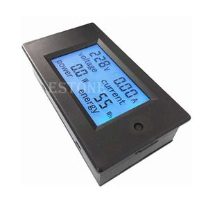 Partihandelfri frakt AC 80-260V LCD Digital 20A Volt Watt Power Meter Ammeter Voltmeter