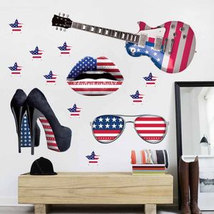 New fashion 3D printed American style wall stickers decor bedroom houseroom stickers house home decoration Eco-friendly PVC safe material