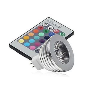 MR16 RGB LED 스포트라이트 12V 색상 변경 3W LED 전구 램프 24 키 IR 원격 제어 무료 배송