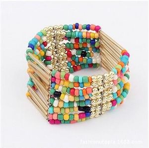 Multilayer Beads Bracelet Bohemian Beach Party Beaded Bracelets Bangle Tassel Gold Plated Jewelry for Women Christmas Gift DHL
