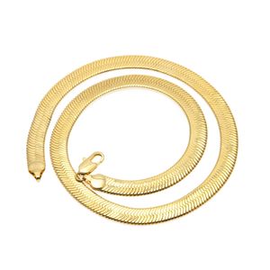 8&10 MM gold snake chain necklace Men's Flattened Smooth snake chains 30inch For women Hip Hop Jewelry Hot sale