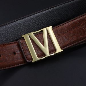 Men Leather belts Top luxury belts M Buckle Casual fashion design Men Accessories belts free shipping