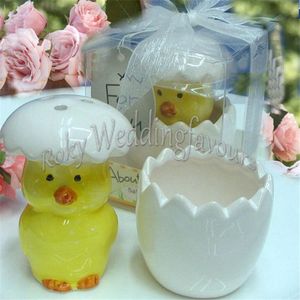 100 Sets Ceramic Baby Chick Salt Pepper Shaker Super Cute Baby Shower Kids 'Birthday Party Table Inställningsidéer